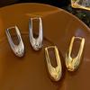 [produtos de cobre] Moda europeia e americana brincos de metal gota d'água para通勤, temperamento, luxo leve, alto senso, joias de orelha, atacado
