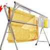 Varal de Chão X Dobrável para Secar Roupas Varal de Chão para Interior e Exterior Varal de Roupa de Polo Duplo Três Polos Cabide de Roupa de Varanda Vara Simples para Secar Roupa