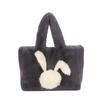 Bolsa de Felpa Otoño e Invierno Viaje Patrón de Conejo Peluda 2024 Bolso Tote para el Trabajo Gran Capacidad Bolso Tote de Felpa