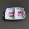 2040 comércio exterior imitação de porcelana melamina louça quadrada prato de dois compartimentos branco aplicado retangular prato de dois compartimentos prato de vinagre