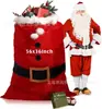 Suministro Exclusivo Transfronterizo de Bolsas de Terciopelo Navideñas con Cordón, Bolsas Grandes de Regalo de Papá Noel, Bolsas de Regalo Navideñas Rojas y Verdes