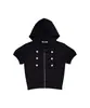 Sudadera con Capucha de Estilo Nuevo Primavera 2026 para Mujer, Manga Corta, Doble Botonadura, Cremallera, Cárdigan, Color Puro, Chaqueta Casual, Top