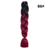 Trenza Jumbo Africana de Colores, Trenzas Sueltas Grandes, Rastas de Color Degradado, Procesamiento Personalizado
