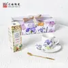 Huilin Cerámica Iris 1 Taza 1 Plato 1 Cuchara Set de Aromaterapia Souvenir Creativo para Empresas Regalo para Miembros Compra Grupal al por Mayor