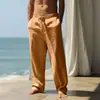 Pantalones de Algodón y Lino Transpirables para Hombre Otoño 2026 Temu Sueltos Casuales Deportivos de Lino Pierna Recta Pantalones de Lino Gris Oscuro