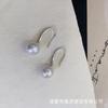 Gancho para oreja con perla de circonita clásica, accesorio de plata S925, figura con accesorios de perla de 10-11 mm sin cuentas