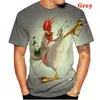 2024 comercio exterior transfronterizo verano nuevo gallo europeo y americano impresión digital 3D manga corta cuello redondo camiseta top para hombre