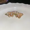 Pendientes de Plata Chapada en Oro Real con Aguja de Plata y Circonita de Mariposa, Exquisitos y Elegantes, Pendientes Versátiles para el Día a Día, Pendientes de Lujo Ligero y de Alta Gama para Mujeres