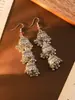 Pendientes de Borla de Campana Grande de Tres Capas Bohemios Calientes Transfronterizos Pendientes Retro Exóticos Retro Personalizados Combinan con Todo