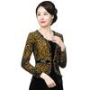 Chen Miaoyan 2025 novo top feminino de primavera tamanho plus size camiseta feminina de manga longa camisa de veludo fabricantes atacado