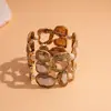 Pulsera Elástica Redonda Irregular Geométrica con Pliegues de Goteo de Aceite Pulsera Retro Transfronteriza Europea y Americana Joyería de Lujo Ligero de Alta Gama