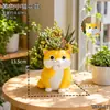 Creativo Lindo Gatito Amarillo Maceta para Suculentas Adorno para Escritorio de Sala de Estar Balcón Decoración de Flores