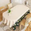 2026 Nova Toalha de Mesa Oval Lavável à Prova d'Água Resistente a Óleo Toalha de Mesa para Jantar Toque de Luxo Leve High-end Capa de Mesa Retangular
