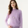 Suéter Básico de Punto de Lana con Cuello Alto Medio de Cachemira Versátil para Mujer Otoño/Invierno 2026