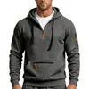 Sudadera con capucha para hombre de Amazon con cordón, Top de manga larga de forro polar con media cremallera, Suéter casual deportivo multibolsillos