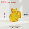 Gato de la Suerte de Dibujos Animados de Vidrio de Zibo Animal Lindo Adorno Decorativo para Coche y Escritorio Regalo Suministro Transfronterizo