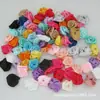 Rosa de Cinta de Poliéster de unos 2 cm Brotes Flores para Joyería Flores Hechas a Mano Accesorios para Ropa Accesorios para Juguetes