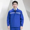 Resistente a ácidos e álcalis, vestuário de trabalho antiestático, conjunto de manga longa para primavera e outono, suporta pedidos de amostra, impressão e bordado, personalizável para vestuário de fábrica química