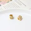 Accesorios de Color Dorado Cobre Chapado con Micro Zirconia Pulsera Rectangular Esférica Material de Cuentas para Joyería DIY Collar
