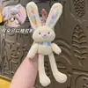 Juguete de Peluche de Conejo Dibujado con Tirador Conejo de Orejas Florales Llavero Colgante Pequeño Accesorio