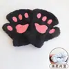 Lindos Guantes de Felpa con Forma de Pata de Oso para Mujer en Invierno, Forrados de Felpa y Engrosados para Prevenir el Frío y Mantener Caliente para Ciclismo, Peludos sin Dedos de Medio Dedo Modernos