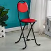 Venda direta da fábrica cadeira dobrável minimalista doméstica pequena cadeira redonda adulto redonda simples superfície macia cadeira com encosto fornecimento de fábrica