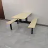 Mesas e Cadeiras de Refeitório para Funcionários, Pessoal da Empresa, Escola; Conjunto de Mesa de Jantar e Cadeiras Integradas de Ardósia para Quatro e Seis Lugares, Personalizável