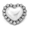 Abrigo cortavientos de cachemira con botones metálicos para mujer, estilo Chanel de alta gama con perlas y diamantes de imitación de alta gama con botón decorativo en forma de corazón de diamantes.