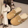 Zapatillas versátiles tipo slip-on, perezosas 2026 para mujer, zapatillas de algodón con forro de felpa, suela gruesa, que aumentan la altura, para usar en interiores y exteriores, y cálidas para otoño e invierno