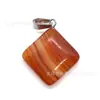 Colar com Pingente Quadrado Oblíquo, Brincos e Acessórios de Joias de Pedra Preciosa Ágata de Cristal Natural, Vendido Quente na Aliexpress Transfronteiriça