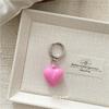 Nuevo colgante coreano de plata con forma de corazón rojo y rosa negra, bonito y moderno llavero para bolso de coche para mujer.