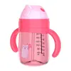 Taza de Agua para Bebé Dibujos Animados Taza de Aprendizaje para Beber Bebé PP Anti-Caída Antifugas Taza para Beber con Asa Tapa de Pato Taza Recta Venta al por Mayor