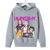 Sudadera con capucha impresa transfronteriza de Anime Hunting Witches para niños y niñas con forro polar para abrigarse