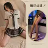 Lencería Sexy Atuendo de Estudiante Uniforme JK Falda a Cuadros Set de Juego de Rol Estilo Estudiante Ajustado Estilo Chica Linda