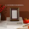 Moldura para Cartão de Caligrafia em Microfibra Moldura de Foto de Madeira Suporte de Exibição Tridimensional Oco Atacado Superfície de Vidro Suporte de Exibição Multicolorido Pendurado na Parede Atacado