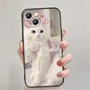 Capa de celular fofa com estampa de gatinho kawaii para iPhone16promax15