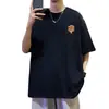 2026 Verão Novo Manga Curta Masculina Camiseta Pesada Tendência Solta Estilo Americano Top Masculino Comércio Exterior