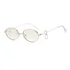 Nuevas gafas de sol metálicas ovaladas vintage transfronterizas, moda europea y americana, estilo hip-hop moderno y único, elegantes gafas de sol para mujer