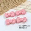 Color Caramelo Crema Lazo Dibujo Animado Pajarita Cuentas Hecho a Mano DIY Cadena para Teléfono Móvil Llavero Diadema Accesorios para el Cabello