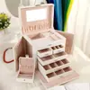 Caja de Joyería de Suministro Directo Transfronterizo, Caja de Almacenamiento de Lujo Ligero, Gran Capacidad, Multicapa, Caja de Almacenamiento de Joyería Grande