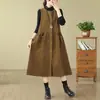Fotos reais de vestido colete de veludo cotelê outono e inverno, moderno, modelagem solta, rejuvenescedor, moda feminina de alta qualidade