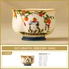 Taza de té de cerámica linda con alto valor estético, personalizada para mujeres, con un borde en forma de flor, adecuada para beber té