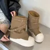 Botas de Cano Curto com Plataforma Aumentadora de Altura Femininas Solado Grosso 2026 Outono Novo Estilo Botas Curtas com Fivela Plataforma Aumentadora de Altura Retrô Emagrecimento Botas da Moda