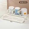 Primeiro Porta-Copos Bnbs com Drenagem, Caixa Organizadora de Mesa à Prova de Poeira com Tampa, Caixa de Armazenamento Espessada para Uso Doméstico