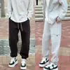 Nueva Tendencia Otoñal Marca Pantalones Deportivos Casuales con Puño en Forma de Guadaña para Hombre Sueltos Peso Pesado Caída Versátiles Deportivos Casuales Pantalones Largos