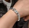 Pulsera de plata con diseño de escamas de dragón y grifo de plata simple, con personalidad, cadena de plata para hombre, plata tailandesa vintage, venta al por mayor de fábrica
