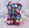 Flor Artificial Eterna de PE 25cm Oso Rosa Regalo para el Festival Qixi Oso de Espuma Ramo de Flores para Festival de Cumpleaños