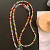 Ins Cuentas de Colores Lazo Niña Cadena Colgante de Cuentas Cadena Correa para Lanyard de Teléfono Móvil Bolsa Larga Universal ccd
