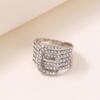 Jianjie Comércio Exterior Novo Estilo Anel Luxuoso Exagerado Conjunto de Anéis de Strass Feminino Anel de Casamento Feminino Europeu e Americano