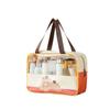 Bolsa de Cosméticos de PVC Transparente Portátil de Viagem Bolsa de Lavar Dupla Camada Bolsa de Armazenamento Separada para Seco e Molhado Impermeável Bolsa de Natação com Desenho